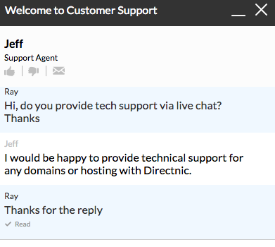 Directnic.com support chat