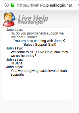 HomepageUniverse.com support chat