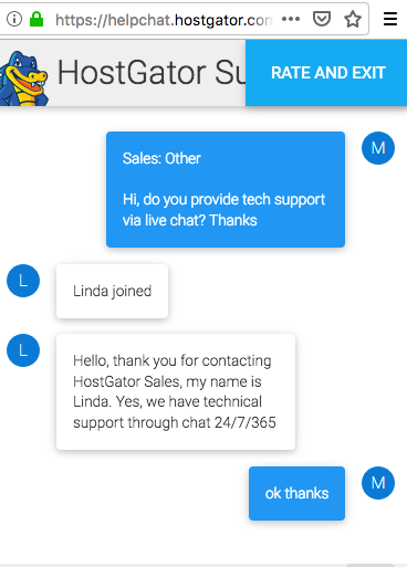 Live chat hostgator