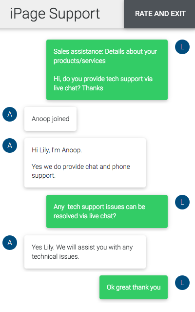 iPage.com support chat