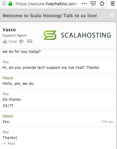 ScalaHosting.com support chat
