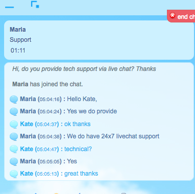 Hostripples.com support chat