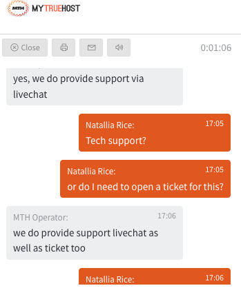 mytruehost.com support chat
